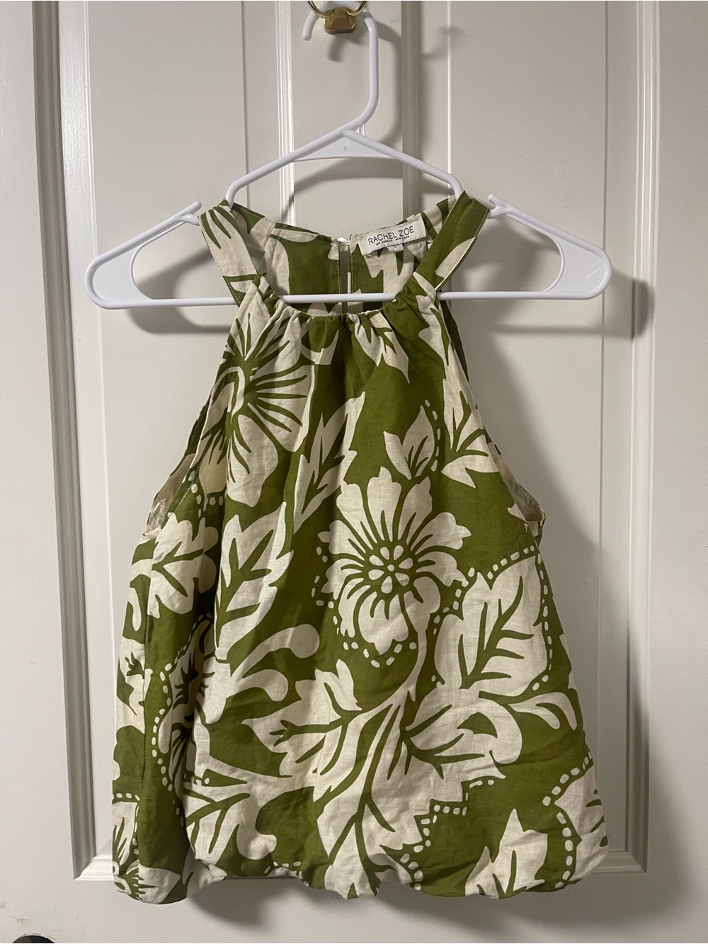 Rachel Zoe Green Floral Halter Top